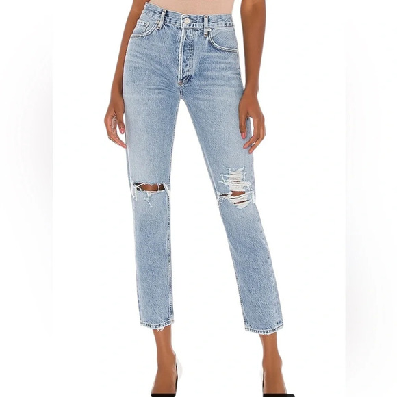 Agolde Jamie High Rise Distressed Jean - Picture 1 of 6